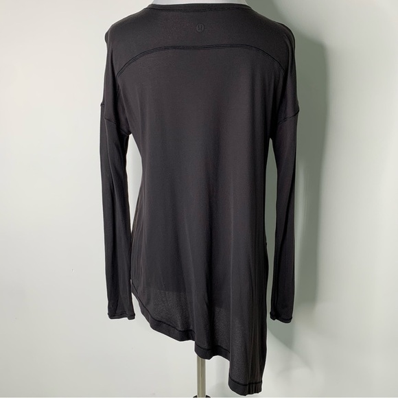 Lululemon Women's Black To The Point Long Sleeve Cotton Shirt Size 6 - Picture 10 of 12